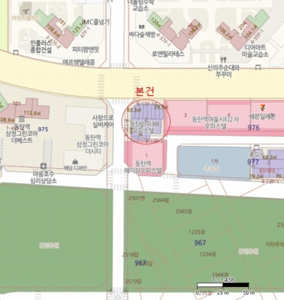 2024타경76920 경기도 화성시 동탄기흥로 447-30, 동탄아피체오피스텔 1층 106호 근린상가 경매 이미지