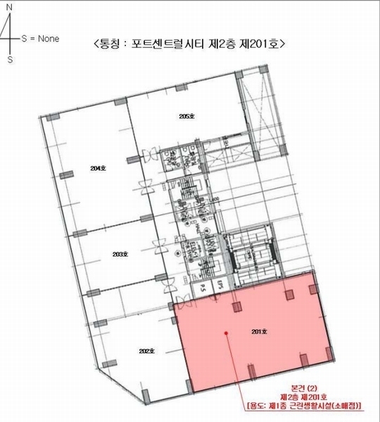 2025타경55049 경기도 오산시 청학로 250경기도 오산시 청○○○○, 포트센트럴시티 2층 201호포트센트○○ 근린상가 경매 이미지