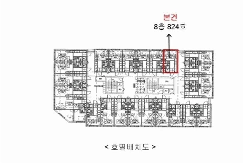 2025타경55591 경기도 수원시 권선구 금곡로196번길 102, 세종헤르메스오피스텔 8층 824호 오피스텔[계약19평형] 경매 이미지