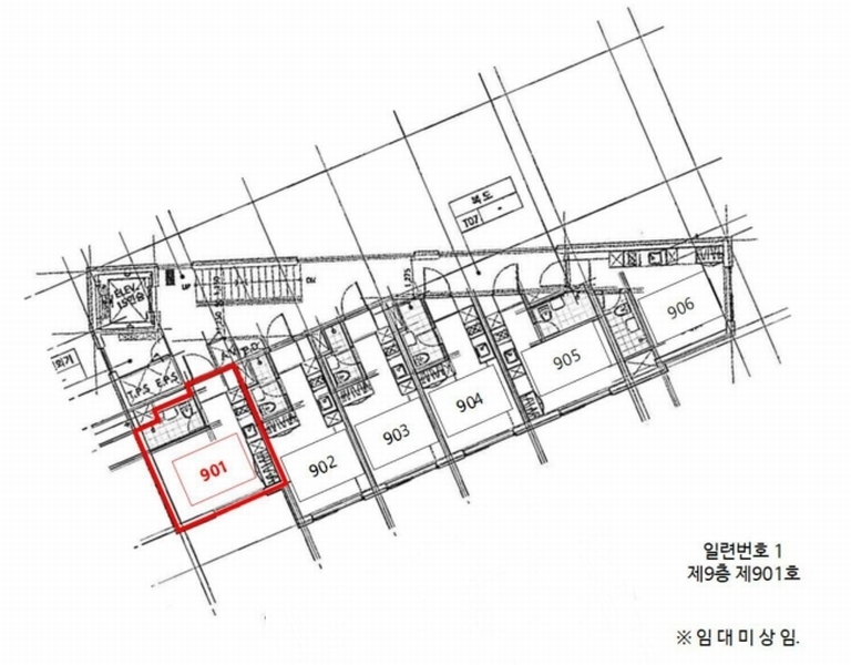 2025타경8472 서울특별시 금천구 금하로5길 7, 지엠씨타워 9층 901호 오피스텔[계약9평형] 경매 이미지