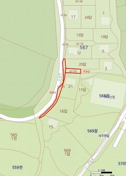 2024타경100427 경기도 용인시 처인구 양지면 주북리 567-10 도로 경매 이미지