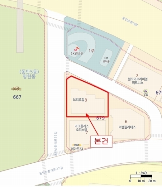 2024타경94973 경기도 화성시 동탄순환대로29길 9, 브리즈힐오피스텔 1동 6층 611호 오피스텔[계약18평형] 경매 이미지