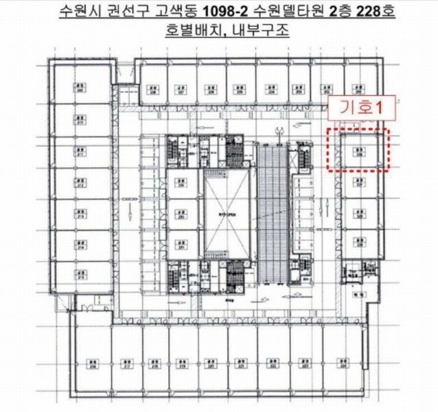 2024타경103204 경기도 수원시 권선구 산업로 198, 수원델타원 2층 228호 아파트형공장 경매 이미지