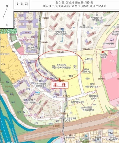 2024타경5822 경기도 하남시 미사강변서로 25, 미사테스타타워지식산업센터 5층 에프551호 아파트형공장 경매 이미지