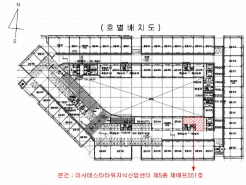 2024타경5822 경기도 하남시 미사강변서로 25, 미사테스타타워지식산업센터 5층 에프551호 아파트형공장 경매 이미지