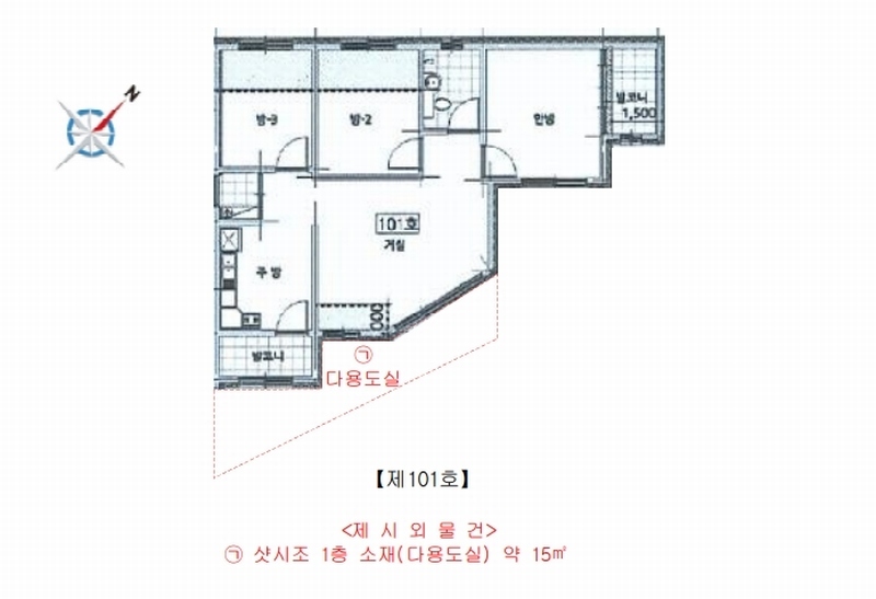 2024타경65534 경기도 광주시 경충대로1480번길 44-9, 쌍령그린빌 110동 1층 101호 다세대(빌라)[공급26평형] 경매 이미지