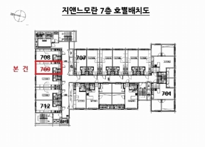 2025타경51877 경기도 성남시 중원구 산성대로 136, 지앤느모란 7층 709호 오피스텔[계약16평형] 경매 이미지