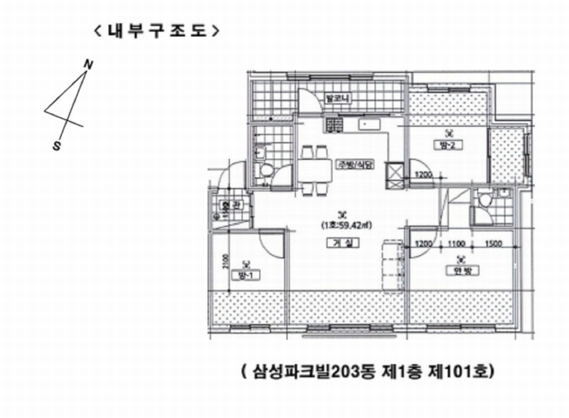2024타경60027 경기도 광주시 오포로 430-10, 삼성파크빌 203동 1층 101호 다세대(빌라)[공급19평형] 경매 이미지