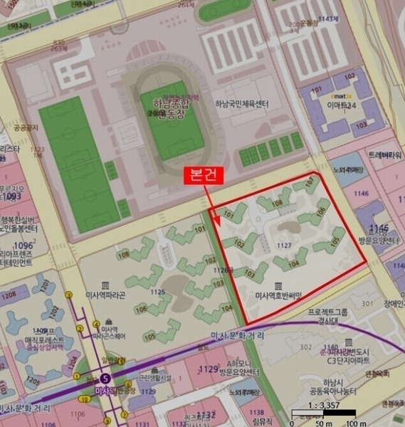 2024타경61617 경기도 하남시 미사강변한강로 270-1, 미사역호반써밋 201동 2층 2-105호 근린상가 경매 이미지