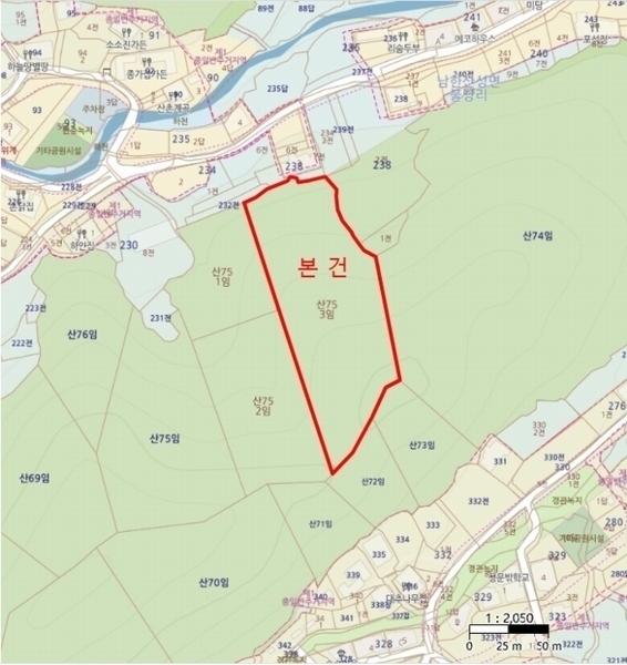 2024타경63897 경기도 광주시 남한산성면 불당리 산75-3 임야 경매 이미지
