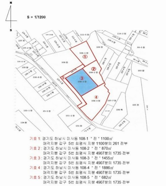 2024타경69857 경기도 하남시 미사동 108-1 농지 경매 이미지