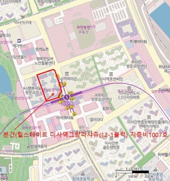 2024타경70178 경기도 하남시 미사강변동로 95, 힐스테이트미사역그랑파사쥬(12-1블럭) 지층 비1007호 근린상가 경매 이미지