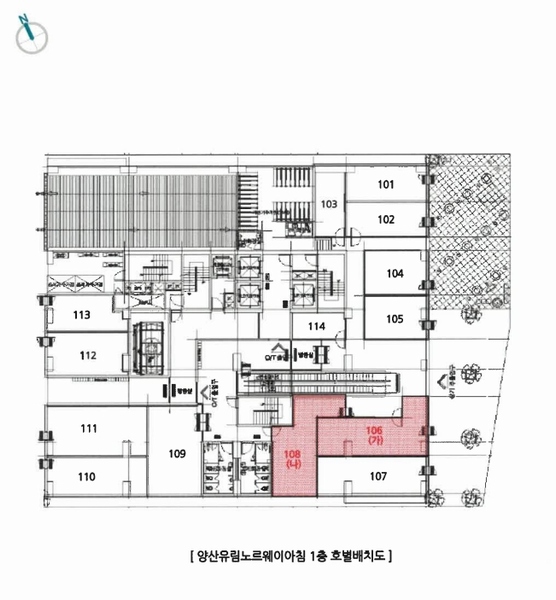 2024타경1998 경상남도 양산시 물금읍 메기로 203, 양산유림노르웨이아침 1층 108호 근린상가 경매 이미지