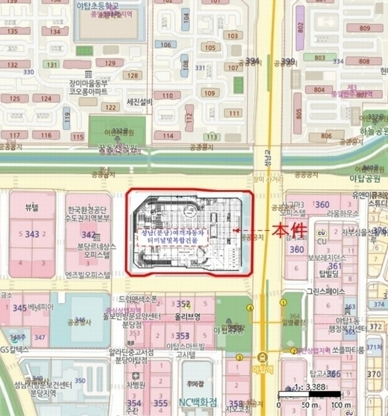 2024타경4379 경기도 성남시 분당구 성남대로925번길 16, 성남(분당)여객자동차터미널및복합건물 지2층 581호 근린상가 경매 이미지