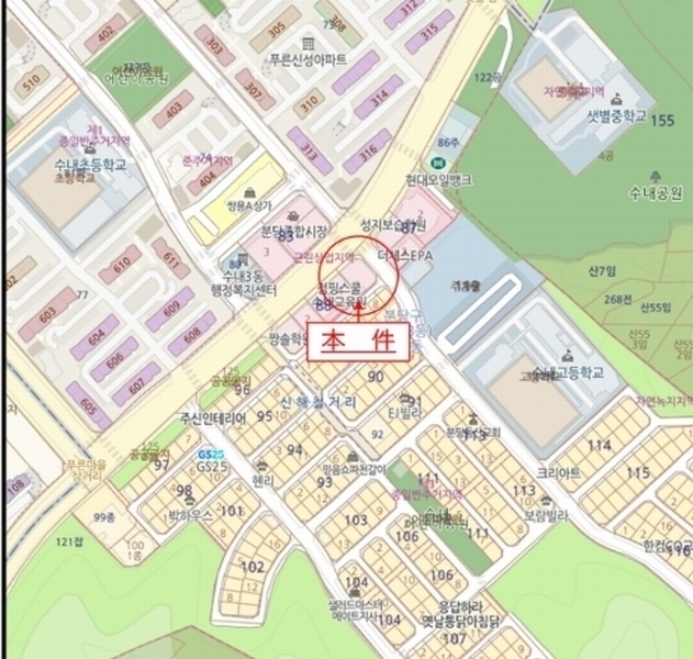 2024타경70796 경기도 성남시 분당구 불정로 260, 장터조합상가 지하층 101호 근린상가 경매 이미지
