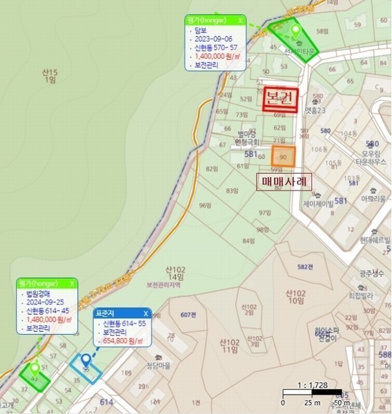 2025타경50294 경기도 광주시 신현동 581-68 임야 경매 이미지