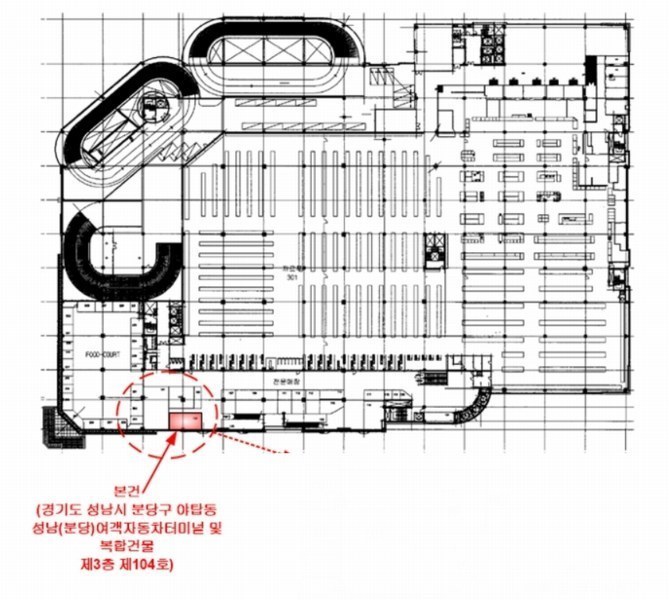 2024타경67486 경기도 성남시 분당구 성남대로925번길 16, 성남(분당)여객자동차터미널및복합건물 3층 104호 근린상가 경매 이미지