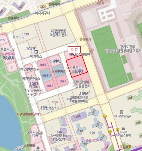 2025타경1544 경기도 하남시 미사강변동로 125, 미사푸르지오시티 에이동 2층 에이-209호 근린상가 경매 이미지
