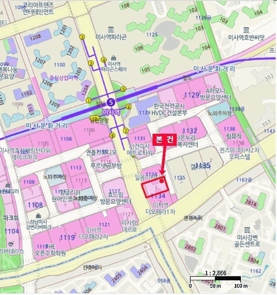 2025타경3168 경기도 하남시 미사강변동로 72, 에스비비즈타워 1층 107호 근린상가 경매 이미지