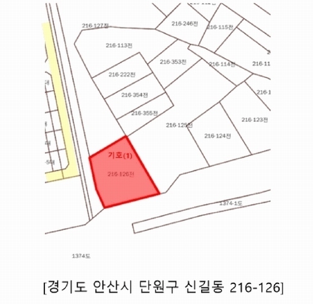 2025타경52664 경기도 안산시 단원구 신길동 216-126 농지 경매 이미지