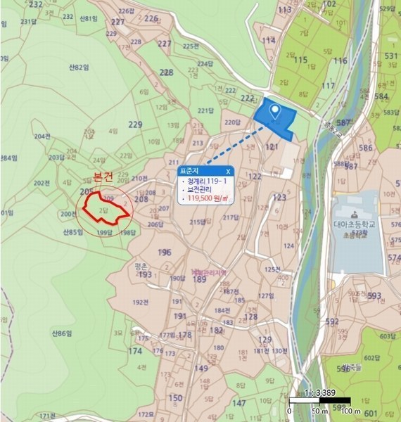 2024타경36072 경기도 양평군 양서면 청계리 205-2 농지 경매 이미지