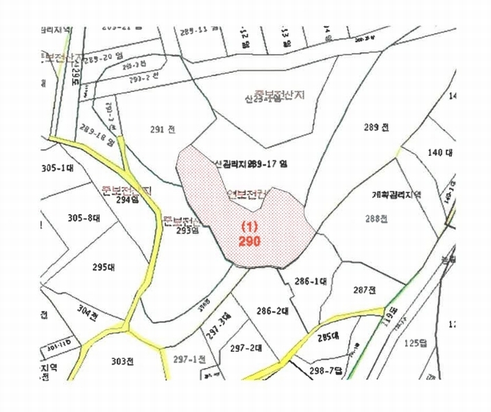 2018타경33607 경기도 양평군 옥천면 용천리 산43 임야 경매 이미지