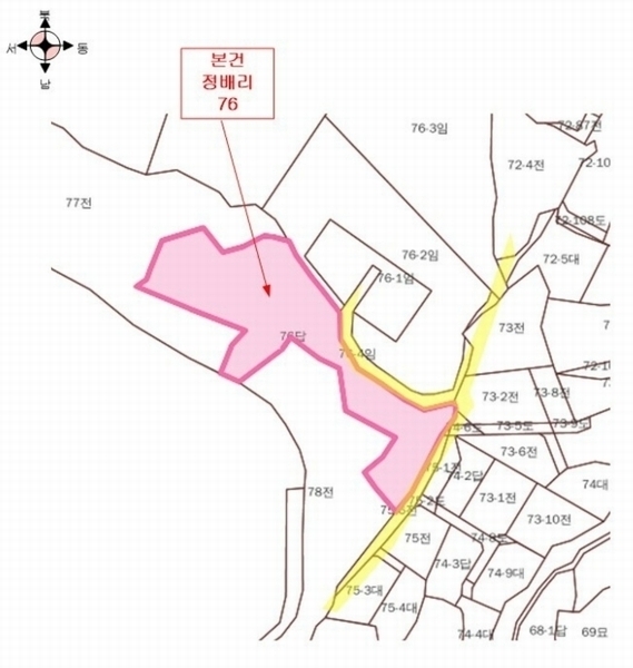 2024타경35000 경기도 양평군 서종면 정배리 76 농지 경매 이미지