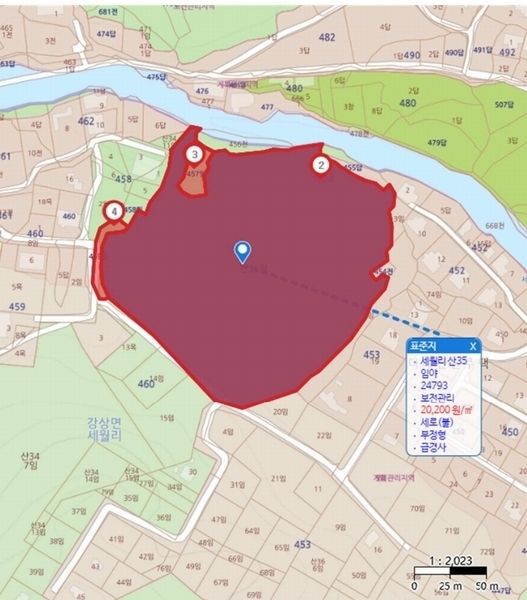 2024타경36904 경기도 양평군 강상면 세월리 산35 임야 경매 이미지