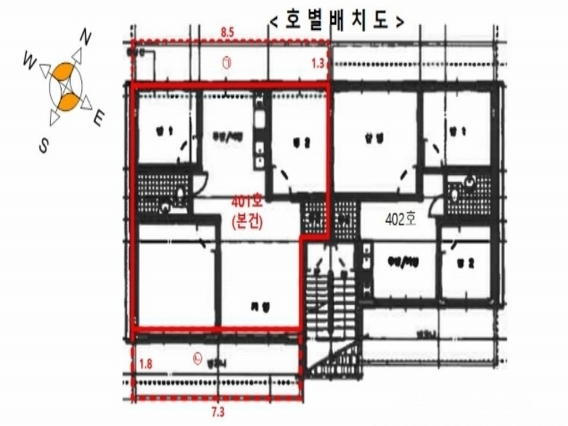 2024타경839 서울특별시 강서구 가로공원로84길 49-7, 미래하이츠 4층 401호 다세대(빌라)[공급22평형] 경매 이미지
