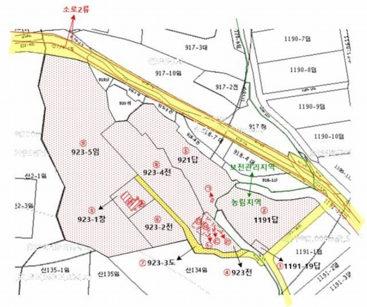 2024타경32780 경기도 양평군 지평면 수곡리 923-5 임야 경매 이미지