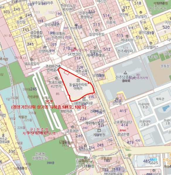 2025타경542 경상남도 진주시 진주대로 901경상남도 진주시 진주○○○○, 동성가든타워 101,102,103,상가동 지하1층 상가-131호외1개호동성가든○○ 근린상가 경매 이미지