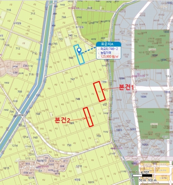 2024타경3785 경기도 평택시 고덕면 좌교리 749-21 농지 경매 이미지