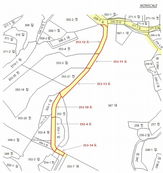 2024타경47624 경기도 안성시 공도읍 양기리 352-4 도로 경매 이미지
