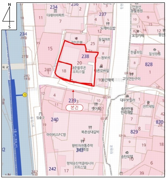 2024타경50941 경기도 평택시 탄현로 267-4, 대준블루온3 3층 308호 오피스텔[계약19평형] 경매 이미지