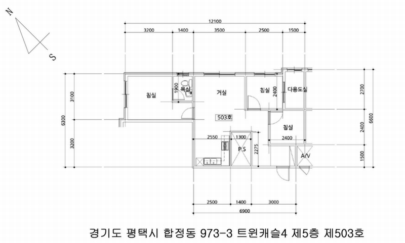2024타경52633 경기도 평택시 평택5로34번길 106, 트윈캐슬4 5층 503호 오피스텔[계약20평형] 경매 이미지