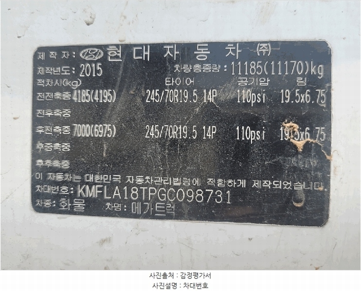 2025타경42092 경기도 안성시 원곡면 내가천리 12-3, 롯데렌탈안성경매장 토미메가1.5톤크레인집게차 경매 이미지