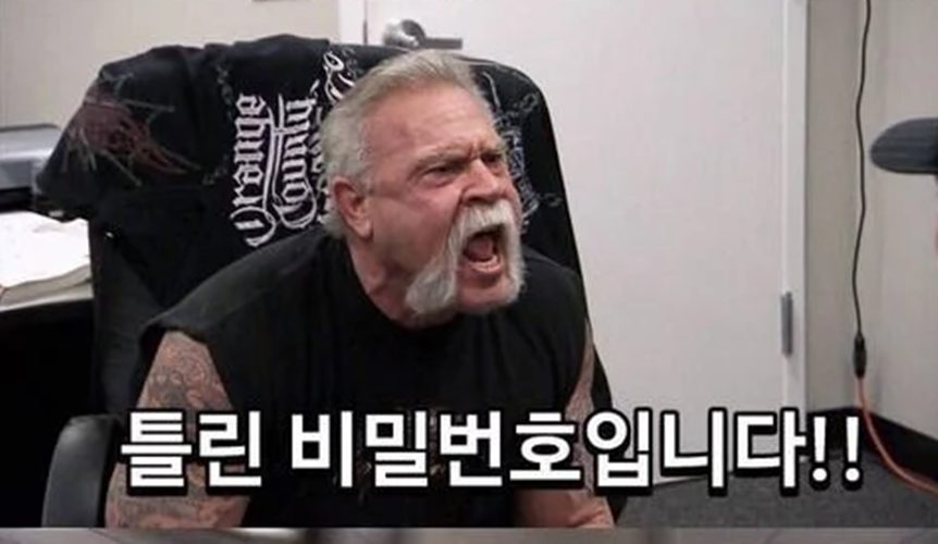 짜증나는 인터넷 비밀번호 시스템