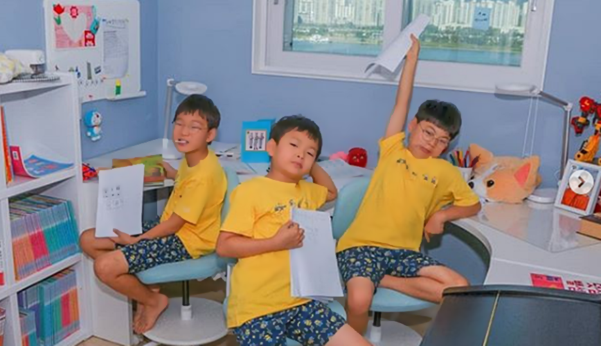 송일국, 삼둥이 근황 공개... 훌쩍 자란 '대한·민국·만세'
